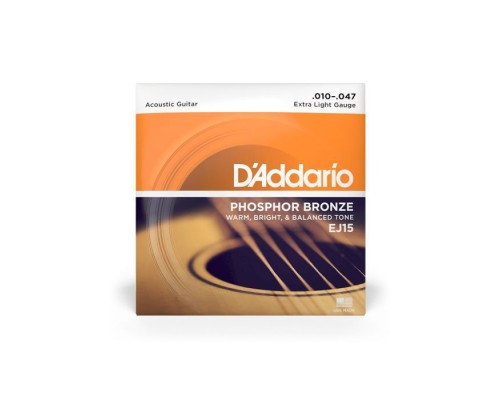 Струни для гітари D'Addario Phosphor Bronze Extra Light (10-47) (EJ15)