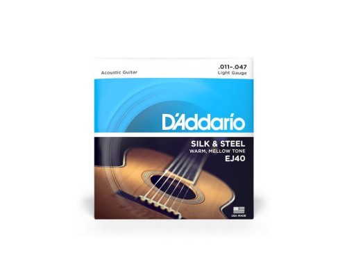 Струни для гітари D'Addario Silk & Steel Folk Regular Light (11-47) (EJ40)