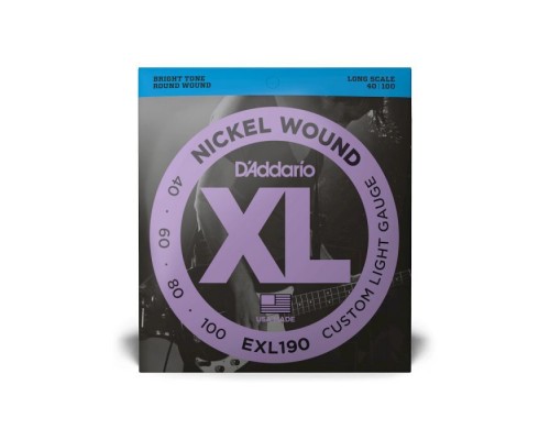 Струни для гітари D'Addario XL Nickel Wound Bass Custom Light (40-100) (EXL190)