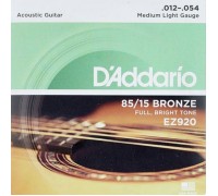 Струни для гітари D'Addario 85/15 Bronze Medium Light (12-54) (EZ920)