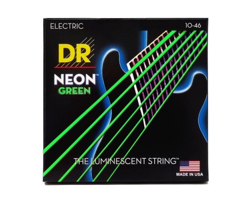 Струни для гітари DR Strings NEON Green Electric - Medium (10-46) (NGE-10)