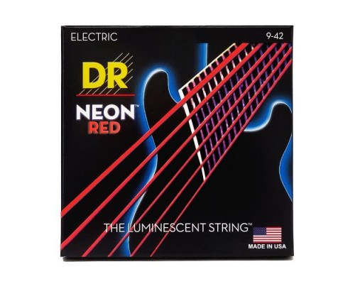 Струни для гітари DR Strings NEON Red Electric - Light (09-42) (NRE-9)