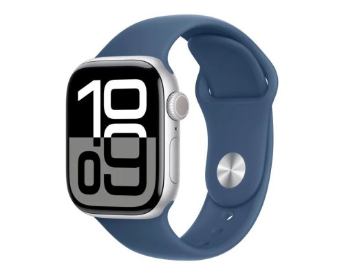 Смарт-годинник Apple Watch Series 10 GPS 42mm Silver Aluminium Case with Denim Sport Band - M/L (MWWC3QH/A)
