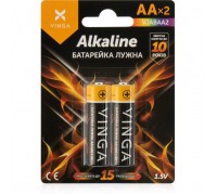 Батарейка AA LR6 Alkaline 2pcs Blister Vinga (VJABAA2)