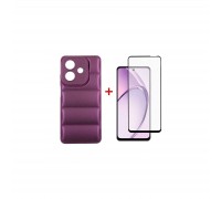 Чохол до мобільного телефона Dengos Oppo A3X Soft + glass (Purple) (DG-KM-125)