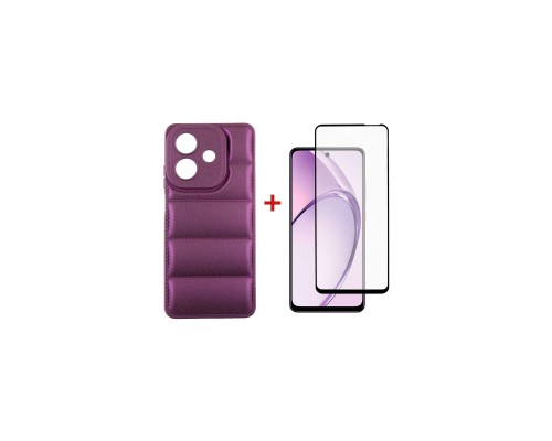 Чохол до мобільного телефона Dengos Oppo A3X Soft + glass (Purple) (DG-KM-125)