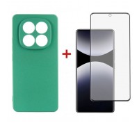 Чохол до мобільного телефона Dengos Kit Xiaomi Redmi Note 14 Pro case Soft + glass (Mint) (DG-KM-132)