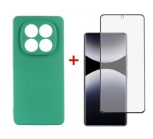 Чохол до мобільного телефона Dengos Kit Xiaomi Redmi Note 14 Pro case Soft + glass (Mint) (DG-KM-132)