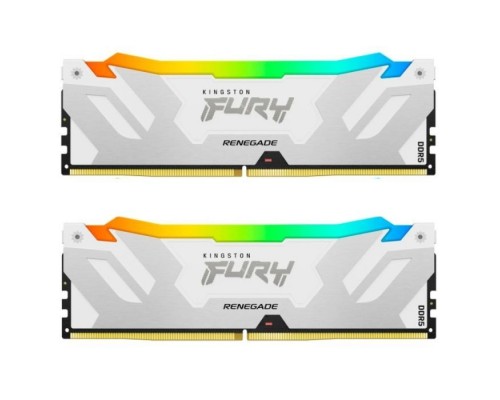 Модуль пам'яті для комп'ютера DDR5 48GB (2x24GB) 8400 MHz Renegade RGB White/Silver Kingston Fury (ex.HyperX) (KF584CU40RWAK2-48)
