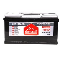 Акумулятор автомобільний NORVEGO ВЕСТА Premium 100A +прав (0) (850 пуск)