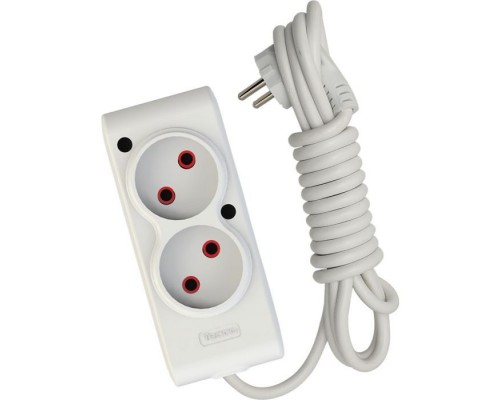 Мережевий подовжувач TECCO 3м 2 поста white (8681277841118)