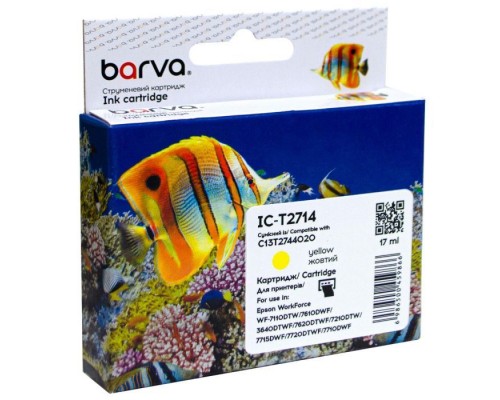 Картридж Barva Epson T2714 27XL (C13T27144020) 1100 c, Yellow (IC-T2714)