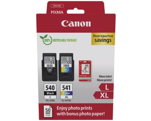 Картридж Canon PG-540 Multipack PG-540L/CL541XL BK, Color +Glossy Photo Paper (5224B012)