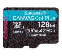 Карта пам'яті Kingston 128GB microSDXC сlass 10 UHS-I U3 V30 A2 Canvas Go Plus G4 (SDCG4/128GBSP)