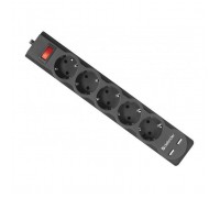 Мережевий фільтр живлення Defender DFS 751, 1.8m, 5роз., 2xUSB (99751)