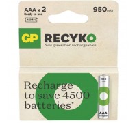Акумулятор Gp AAA 950mAh ReCyko HR03 1.2V (2 battery pack) (100AAAHCER21-2TLB2 / 4891199212628)