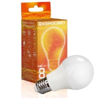 Лампочка EVROLIGHT 8Вт 4200К A-8-4200-27