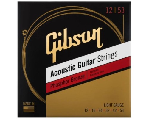 Струни для гітари Gibson SAG-PB12 Phosphor Bronze Acoustic Guitar Strings Light (12-53) (230479)