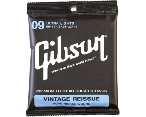Струни для гітари Gibson SEG-VR9 Vintage Reissue Pure Nickel Wound (09-42) (A001560)