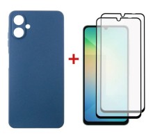 Чохол до мобільного телефона Dengos Kit Samsung Galaxy A06 Carbon + 2 pcs glass (Blue) (DG-CTG2P-06)