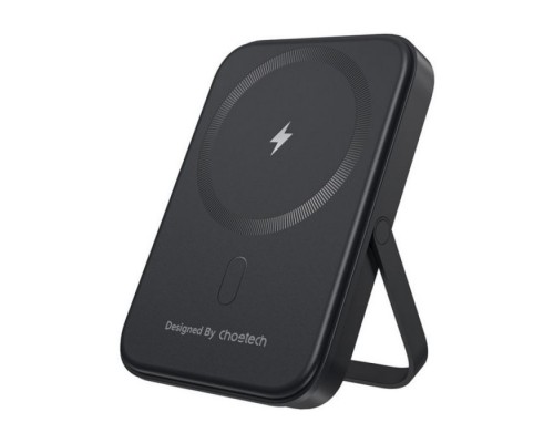Батарея універсальна Choetech Magnetic Wireless 5000mAh 20W, PD, Qi-15W, USB-C In/Out, with holder, Black (B742-CCBK)