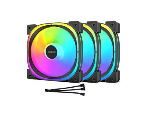 Кулер до корпусу PcCooler EF 120 ARGB BK 3 IN 1 Black
