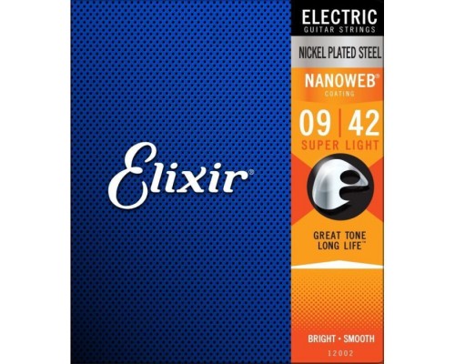Струни для гітари Elixir 12002 Nanoweb Nickel Plated Steel Super Light (09-42) (236048)