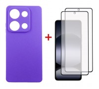Чохол до мобільного телефона Dengos Xiaomi Redmi Note 14S Carbon + glass 2pcs (Purple) (DG-CTG2P-16)