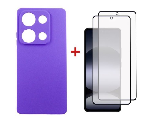 Чохол до мобільного телефона Dengos Xiaomi Redmi Note 14S Carbon + glass 2pcs (Purple) (DG-CTG2P-16)