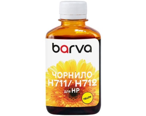 Чорнило Barva HP 711/712 180ml Y, water-soluble (H711-860)