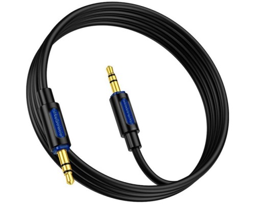 Кабель мультимедійний 3.5mm M to 3.5mm M 1.0m silicone black BOROFONE (6941991114373)
