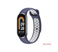 Ремінець до фітнес браслета BeCover Vents Style для Xiaomi Mi Smart Band 8 Blue-White (709419)