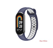 Ремінець до фітнес браслета BeCover Vents Style для Xiaomi Mi Smart Band 8 Blue-White (709419)