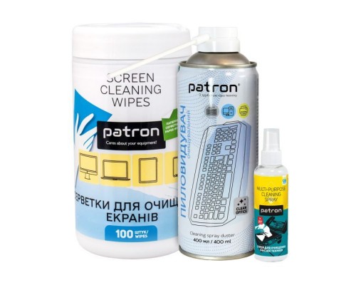 Універсальний чистячий набір Patron Spray f/tech100ml F3-009 +wipesF3-059+sp.dusterF3-020 (CS-PN-BUNDL-7)