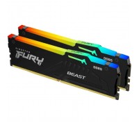 Модуль пам'яті для комп'ютера DDR5 128GB (2x64GB) 5600 MHz Beast RGB Kingston Fury (ex.HyperX) (KF556C36BBEAK2-128)