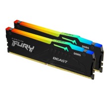 Модуль пам'яті для комп'ютера DDR5 128GB (2x64GB) 5600 MHz Beast RGB Kingston Fury (ex.HyperX) (KF556C36BBEAK2-128)