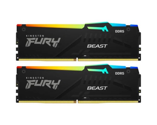 Модуль пам'яті для комп'ютера DDR5 128GB (2x64GB) 5600 MHz Beast RGB Kingston Fury (ex.HyperX) (KF556C40BBAK2-128)