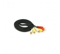 Кабель мультимедійний 3xRCA M to 3xRCA M 3.0m black Voltronic (YT-3хRCA(M)/3хRCA(M)-3.0G)