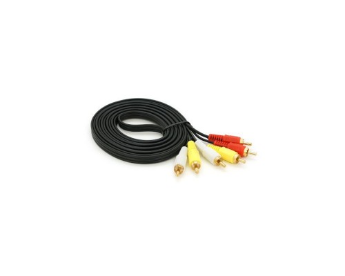Кабель мультимедійний 3xRCA M to 3xRCA M 3.0m black Voltronic (YT-3хRCA(M)/3хRCA(M)-3.0G)