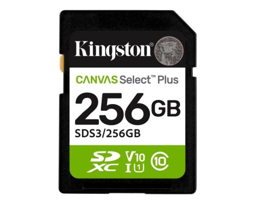 Карта пам'яті Kingston 256GB SDXC class 10 UHS-I V10 A1 Canvas Select Plus (SDS3/256GB)