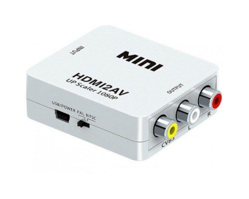 Перехідник HDMI F to 3xRCA F AV 720P/1080P white Voltronic (YT-CM-HDMI/AV-W)