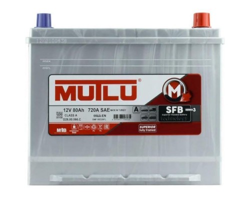 Акумулятор автомобільний MUTLU 6СТ-80 (0) Asia SFB D26.80.066.C