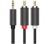 Кабель мультимедійний 3.5mm M to 2xRCA M 2.0m AV102 black Ugreen (10510)