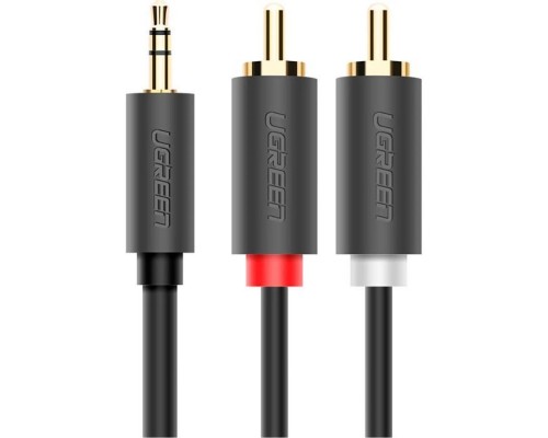 Кабель мультимедійний 3.5mm M to 2xRCA M 2.0m AV102 black Ugreen (10510)