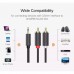 Кабель мультимедійний 3.5mm M to 2xRCA M 2.0m AV102 black Ugreen (10510)