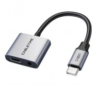 Перехідник USB-C M to 3.5mm F + USB-C F PD60W Cabletime (CA915750)