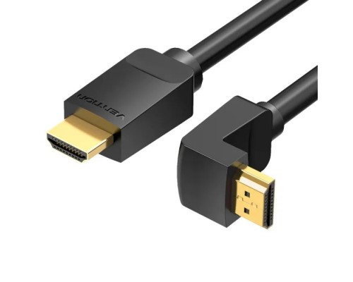 Кабель мультимедійний HDMI M to HDMI M 1.0m 4K60Hz 90° corner black Vention (AAQBF)