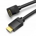 Кабель мультимедійний HDMI M to HDMI M 1.0m 4K60Hz 90° corner black Vention (AAQBF)