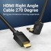 Кабель мультимедійний HDMI M to HDMI M 1.0m 4K60Hz 90° corner black Vention (AAQBF)