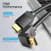 Кабель мультимедійний HDMI M to HDMI M 1.0m 4K60Hz 90° corner black Vention (AAQBF)